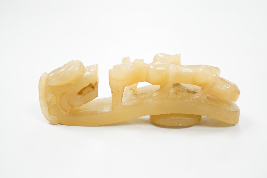 Two Chinese jade carvings, longest 8cm